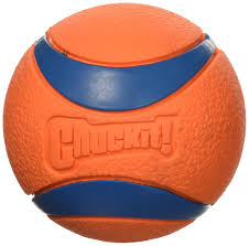 orange coloured ball dog toy