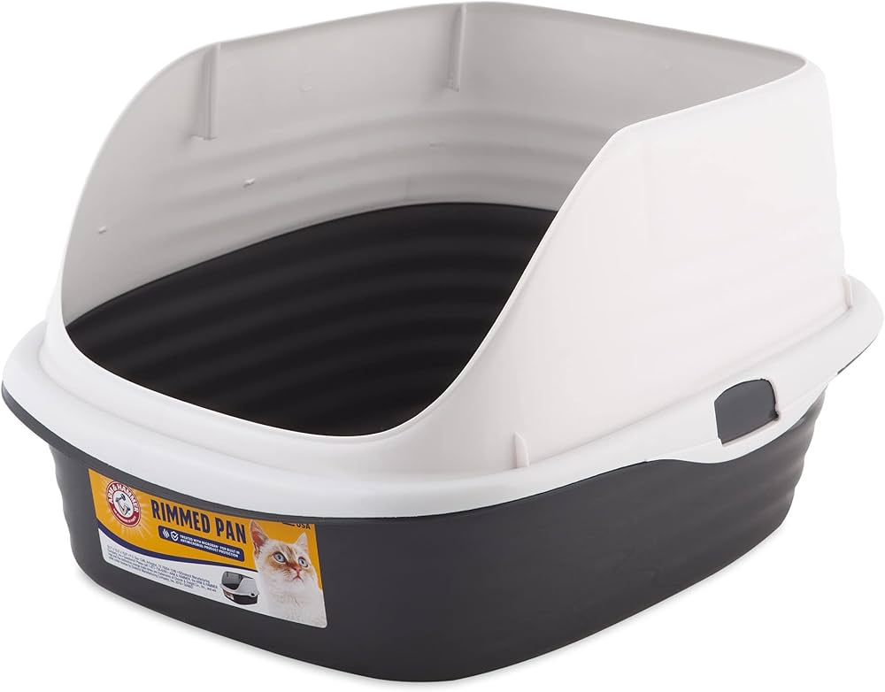 White Top and Black Bottom Tray Cat Litter Box