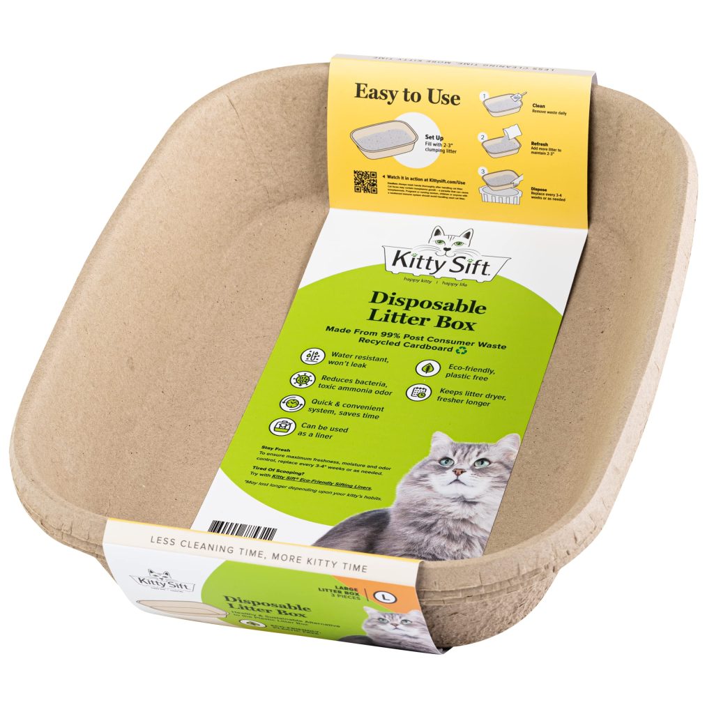 beige colored litter trays with a packing